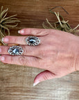 White Buffalo Flower Ring – Native Made Sterling Silver (Sizes 6.5 & 7.5)