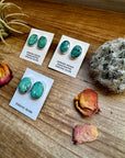 Stud Earrings - Turquoise oval stud earrings