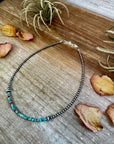 Blue-Green Turquoise Heishi Choker – 14"