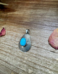 Teardrop Pendant - sterling silver with Kingman turquoise