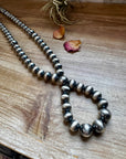 30 inch graduated 12 mm Sterling Silver Pearls hoop necklace