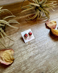 Mini Square Spiny Oyster Stud Earrings – Zuni Handmade, Sterling Silver