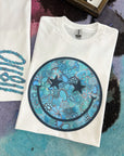 Turquoise Smiley TEE or CREWNECK