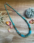 23 inch graduated turquoise necklace tri-color