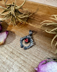 Naja Pendant with Dark Red & Purple Spiny Oyster – Sterling Silver – Native Made by KB