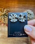 Cluster Earrings - Magnesite White Buffalo & Sterling Silver