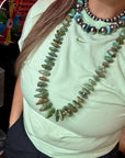 34-Inch Natural Shell & Turquoise Nugget Necklace