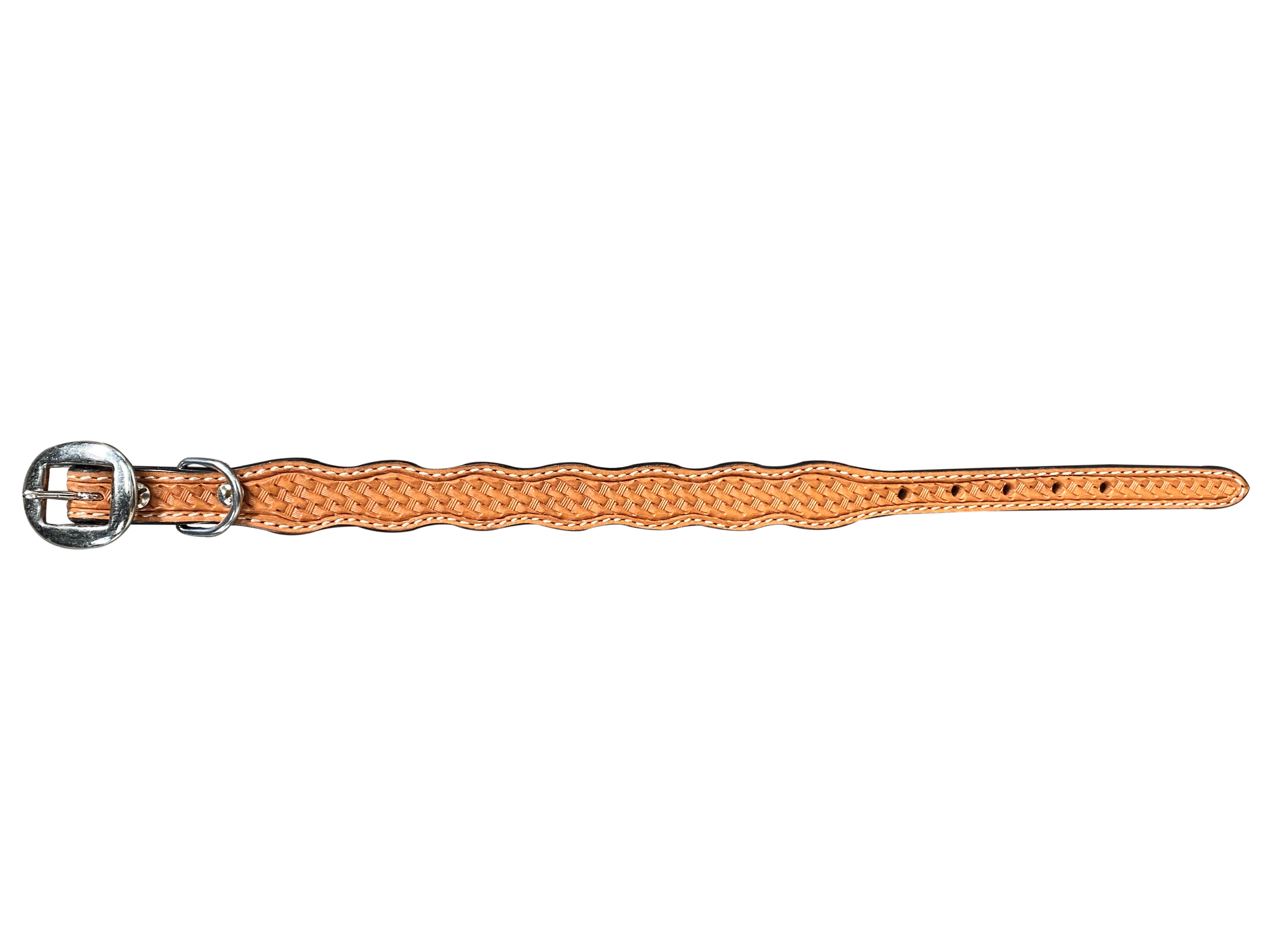 Light Oil Basketweave Dog Collar