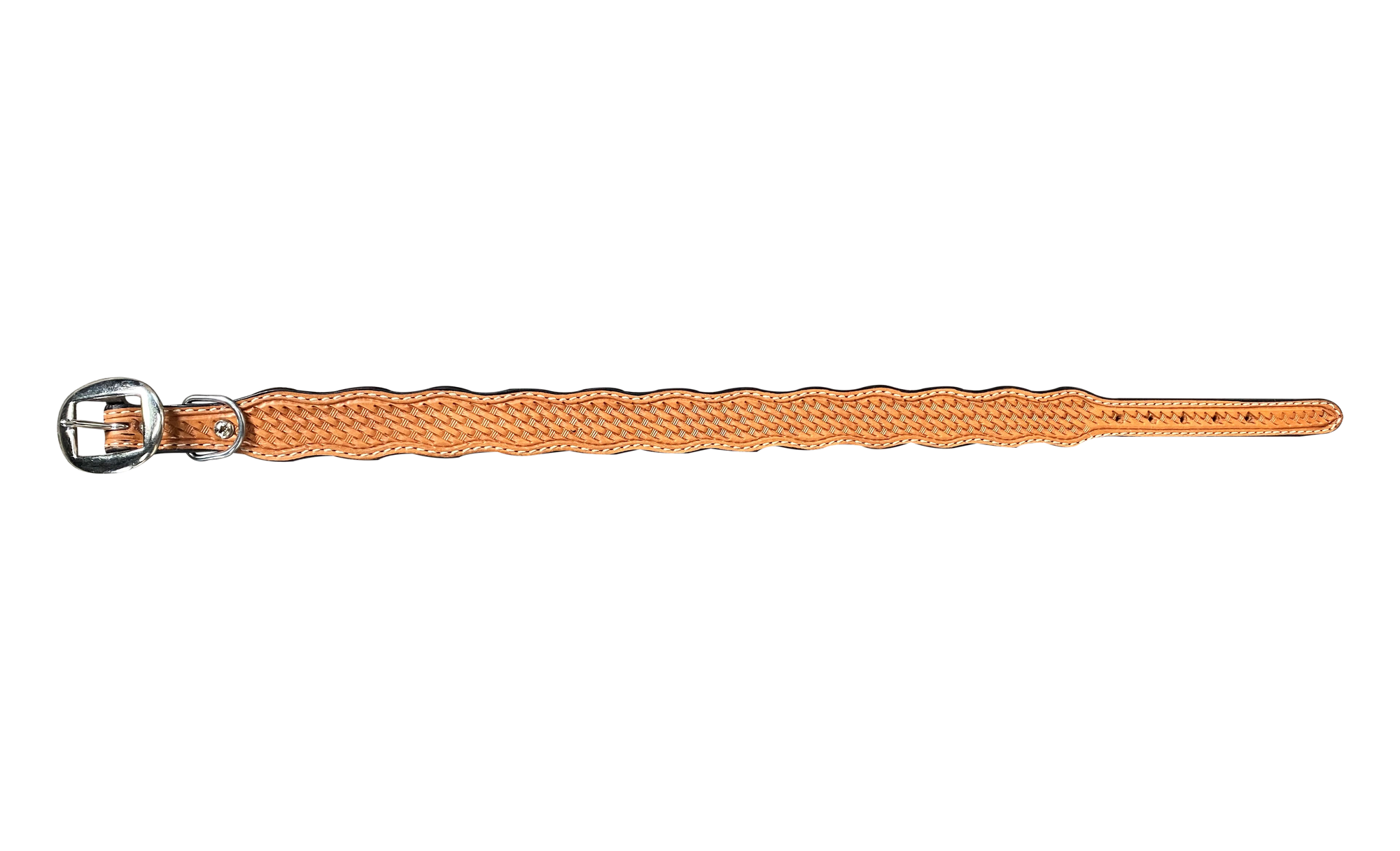 Light Oil Basketweave Dog Collar