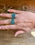 Multi-Stone Kingman Turquoise Ring – Roberta Begay – Size 7 or 9