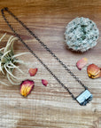Bar Necklace - White Buffalo & Sterling Silver option 2