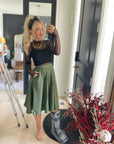Green Pocket Skirt -clearance