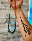 Tri-Color Turquoise & Hematite Necklace – 23"