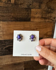 Stud earrings violet rose