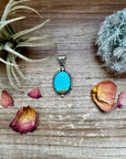 Oval Pendant - Kingman Turquoise & Sterling Silver