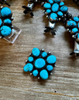Complete Squash Blossom Set – Kingman Turquoise – Sterling Silver – Navajo Made by Wilson Dawes