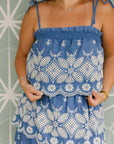 The Venice Maxi Skirt Set in Denim Blue