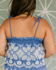 The Venice Maxi Skirt Set in Denim Blue