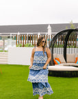 The Venice Maxi Skirt Set in Denim Blue
