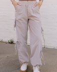 The Leighton Bow Track Pant in Almond
