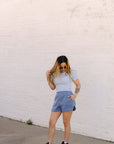 The Cowgirl Club Short in Dusty Blue