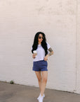 The Cowgirl Club Fleece Short in Indigo
