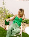 The Cora Top in Kelly Green
