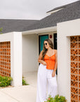 The Cora Top in Orange