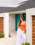 The Cora Top in Orange