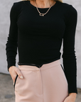 The Lilyanna Basic Top in Black