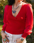 SALE The Nicola Top in Red