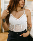 The Isra Lace Bodysuit in White