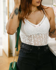 The Isra Lace Bodysuit in White