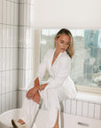 SALE The Maris Rhinestone Blazer Set in White