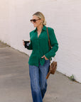 The Shea Top in Hunter Green