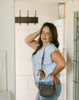 The Della Cropped Western Cardigan in Blue