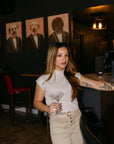 The Lettie Leather Belt in Beige