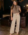 The Lettie Leather Belt in Beige