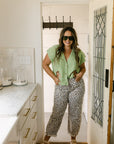 The Della Cropped Western Cardigan in Green