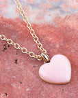 Pink Opal Golden Pendant Necklace