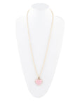 Pink Opal Golden Pendant Necklace
