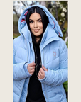 Ice Blue Duck Down Riding Jacket