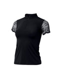 Charlie Short Sleeve Lace Riding Shirt - Black