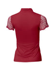 Charlie Short Sleeve Lace Riding Shirt - Cherry Red