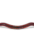 Limelight Two Row Wave Browband - Scarlet Flame