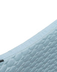 European Cotton Dressage Saddle Pad - Light Blue with Crystals & Light Blue/Silver Twisted Rope Trim