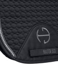 European Cotton Dressage Saddle Pad - Black with Crystal & Gunmetal Trim