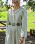 MASON'S DAUGHTER Miller Dress, Seafoam and Ivory Striped