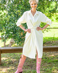 MASON'S DAUGHTER | Sutton Shirtdress, White/Tonal Stripe
