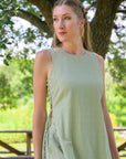 MASON'S DAUGHTER | Meredith Midi Tunic, Seersucker Olive & Ivory